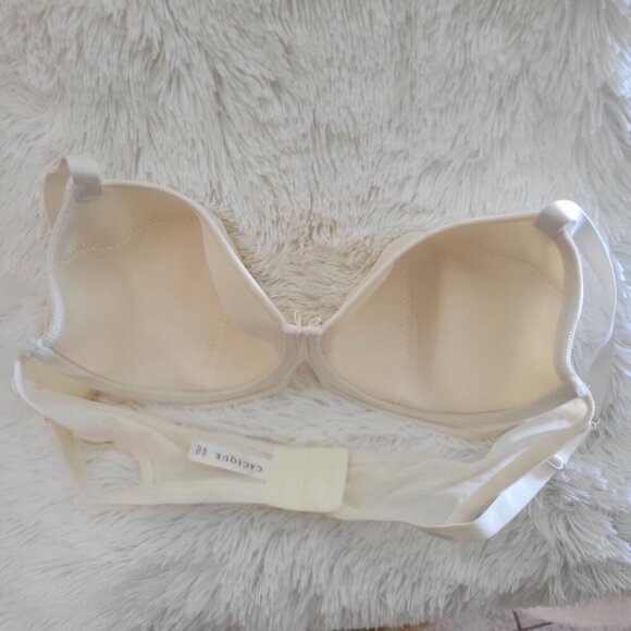Cacique Balconette Underwire RN 118641 Bra 40D Beige/Ivory Mesh Back Closure - Picture 2 of 7